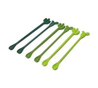 6 Pcs Cactus Cocktail Stirrers, Reusable Plastic Swizzle Sticks for Tropical Parties, Novelty Bar Accessories and Drink Stirrer Gift Set