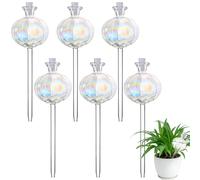 6 Pcs Cactus Watering Bulbs Glass Plant Watering Bulbs Clear Glass Plant Water Drippers Cactus Shape Self-Watering Bulbs Automatic Irrigation Device Plant Water Globes for Indoor and Outdoor Plants