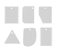 6 Pcs Cake Scraper, Dough Scraper Cake Smoother Tool Set, Icing Scraper Kitchen Tool for Dough Cake Bread (White)