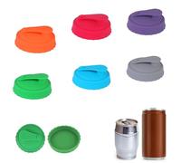 6 Pcs Can Covers for Drinks Cans Uk,Reusable Leak-Proof Silicone Can Straws Lids for Fizzy Drink Spiking Prevention,for Tins Soda Coke Pop Alcohol Beverage Protector Toppers Colorful Spill-Proof Caps