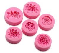 6 PCS Candle Moulds for Candle Making, Silicone Cake Mould Set, Flower Moulds Silicone with 3D Rose Shapes for Chocolate, Fondant, Soap, Resin Craft and Cake Decoration