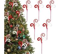6 Pcs Candy Cane Christmas Decorations, 16 Inch Red and White Christmas Tree Picks, Ideal for Large Christmas Tree Topper Filler Big Ornaments Grinchs Candyland Xmas Decorations
