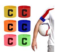 6 Pcs Captain Armband, Adjustable Football Armband for Kids Youth Adult Ball Games, Unisex Arm Bands for Multiple Sports Football Hockey Rugby Netball (C)