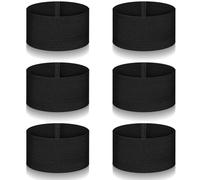 6 PCS Captain Armbands Black Elastic Arm Band, 5.9 x 2 in Adjustable Mourning Bands, Leader Team Sport Armband, Soccer Armbands for Memorial, Funeral, Volleyball, Basketball