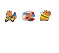 6 PCS Capybara Brooch Pins Cute Enamel Backpack Pins Working Capy Animal Badges Lapel Pins for Kids Boys Girls T-Shirt Bags Clothing School Bag Accessories Gift