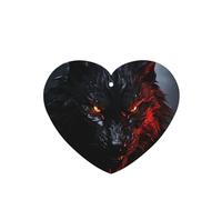 6 Pcs Car Air Fresheners,Funny Hanging Car Air Fresheners Big Black Wolf With Red Eyes Cute Long Lasting Scented Mirror Hanging Decoration Ornaments Gift Interior Decor Accessories For Men Women