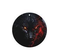 6 Pcs Car Air Fresheners,Funny Hanging Car Air Fresheners Big Black Wolf With Red Eyes Cute Long Lasting Scented Mirror Hanging Decoration Ornaments Gift Interior Decor Accessories For Men Women