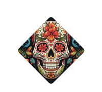 6 Pcs Car Air Fresheners,Funny Hanging Car Air Fresheners Colorful Sugar Skull Cute Long Lasting Scented Mirror Hanging Decoration Ornaments Gift Interior Decor Accessories For Men Women