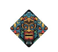 6 Pcs Car Air Fresheners,Funny Hanging Car Air Fresheners Colorful Tiki Mask Pattern Cute Long Lasting Scented Mirror Hanging Decoration Ornaments Gift Interior Decor Accessories For Men Women