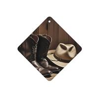 6 Pcs Car Air Fresheners,Funny Hanging Car Air Fresheners Cowboy Black Hat Western Boots Cute Long Lasting Scented Mirror Hanging Decoration Ornaments Gift Interior Decor Accessories For Men Women