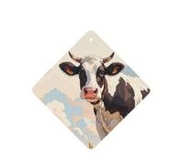 6 Pcs Car Air Fresheners,Funny Hanging Car Air Fresheners Dairy Cow Cute Long Lasting Scented Mirror Hanging Decoration Ornaments Gift Interior Decor Accessories For Men Women