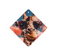 6 Pcs Car Air Fresheners,Funny Hanging Car Air Fresheners Giraffe Wearing Sunglasses Cute Long Lasting Scented Mirror Hanging Decoration Ornaments Gift Interior Decor Accessories For Men Women