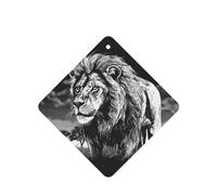 6 Pcs Car Air Fresheners,Funny Hanging Car Air Fresheners Lion Black And White Illustration Cute Long Lasting Scented Mirror Hanging Decoration Ornaments Gift Interior Decor Accessories For Men Women