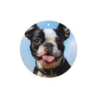 6 Pcs Car Air Fresheners,Funny Hanging Car Air Fresheners Lovely Boston Terrier Cute Long Lasting Scented Mirror Hanging Decoration Ornaments Gift Interior Decor Accessories For Men Women