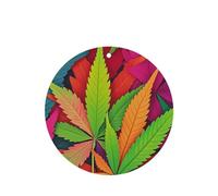 6 Pcs Car Air Fresheners,Funny Hanging Car Air Fresheners Multicolor Leaf Weed Art Cute Long Lasting Scented Mirror Hanging Decoration Ornaments Gift Interior Decor Accessories For Men Women