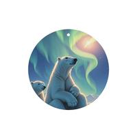 6 Pcs Car Air Fresheners,Funny Hanging Car Air Fresheners Polar Bears & Northern Lights Cute Long Lasting Scented Mirror Hanging Decoration Ornaments Gift Interior Decor Accessories For Men Women