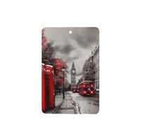 6 Pcs Car Air Fresheners,Funny Hanging Car Air Fresheners Red London Street Cute Long Lasting Scented Mirror Hanging Decoration Ornaments Gift Interior Decor Accessories For Men Women