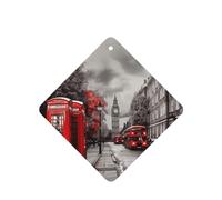 6 Pcs Car Air Fresheners,Funny Hanging Car Air Fresheners Red London Street Cute Long Lasting Scented Mirror Hanging Decoration Ornaments Gift Interior Decor Accessories For Men Women