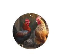 6 Pcs Car Air Fresheners,Funny Hanging Car Air Fresheners Rooster And Chicken Cute Long Lasting Scented Mirror Hanging Decoration Ornaments Gift Interior Decor Accessories For Men Women