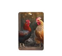 6 Pcs Car Air Fresheners,Funny Hanging Car Air Fresheners Rooster And Chicken Cute Long Lasting Scented Mirror Hanging Decoration Ornaments Gift Interior Decor Accessories For Men Women