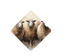 6 Pcs Car Air Fresheners,Funny Hanging Car Air Fresheners Sheeps Watercolor Cute Long Lasting Scented Mirror Hanging Decoration Ornaments Gift Interior Decor Accessories For Men Women