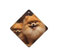 6 Pcs Car Air Fresheners,Funny Hanging Car Air Fresheners Yellow Pomeranian Cute Long Lasting Scented Mirror Hanging Decoration Ornaments Gift Interior Decor Accessories For Men Women