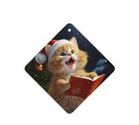6 Pcs Car Air Fresheners Hanging Air Freshener Fragrance Scented Cards Car Aromatherapy Tablets Cute Cat Sing Christmas Carols Car Freshener Car Interior Mirror Pendant Gifts for Women Men