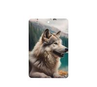 6 Pcs Car Air Fresheners Hanging Air Freshener Fragrance Scented Cards Car Aromatherapy Tablets Fun Animal Wolf Car Interior Mirror Pendant Gifts for Women Men