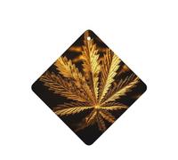 6 Pcs Car Air Fresheners Hanging Air Freshener Fragrance Scented Cards Car Aromatherapy Tablets Golden Cannabis Car Interior Mirror Pendant Gifts for Women Men