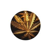 6 Pcs Car Air Fresheners Hanging Air Freshener Fragrance Scented Cards Car Aromatherapy Tablets Golden Cannabis Car Interior Mirror Pendant Gifts for Women Men