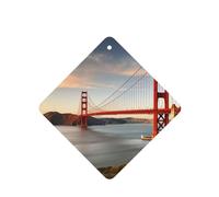6 Pcs Car Air Fresheners Hanging Air Freshener Fragrance Scented Cards Car Aromatherapy Tablets Golden Gate Bridge Car Interior Mirror Pendant Gifts for Women Men