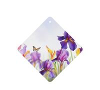 6 Pcs Car Air Fresheners Hanging Air Freshener Fragrance Scented Cards Car Aromatherapy Tablets Iris Flower Butterfly Car Interior Mirror Pendant Gifts for Women Men