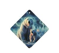 6 Pcs Car Air Fresheners Hanging Air Freshener Fragrance Scented Cards Car Aromatherapy Tablets Polar Bears Northern Lights Car Freshener Car Interior Mirror Pendant Gifts for Women Men