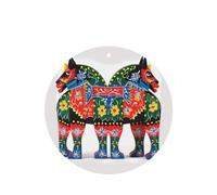 6 Pcs Car Air Fresheners Hanging Air Freshener Fragrance Scented Cards Car Aromatherapy Tablets Runner Swedish Dala Horse Folk Car Freshener Car Interior Mirror Pendant Gifts for Women Men