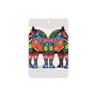 6 Pcs Car Air Fresheners Hanging Air Freshener Fragrance Scented Cards Car Aromatherapy Tablets Runner Swedish Dala Horse Folk Car Freshener Car Interior Mirror Pendant Gifts for Women Men