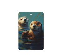 6 Pcs Car Air Fresheners Hanging Air Freshener Fragrance Scented Cards Car Aromatherapy Tablets Sea Otters Painting Car Interior Mirror Pendant Gifts for Women Men