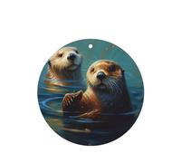 6 Pcs Car Air Fresheners Hanging Air Freshener Fragrance Scented Cards Car Aromatherapy Tablets Sea Otters Painting Car Interior Mirror Pendant Gifts for Women Men