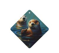 6 Pcs Car Air Fresheners Hanging Air Freshener Fragrance Scented Cards Car Aromatherapy Tablets Sea Otters Painting Car Interior Mirror Pendant Gifts for Women Men