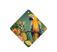 6 Pcs Car Air Fresheners Hanging Air Freshener Fragrance Scented Cards Car Aromatherapy Tablets Summer Parrot Pineapple Bird Car Interior Mirror Pendant Gifts for Women Men