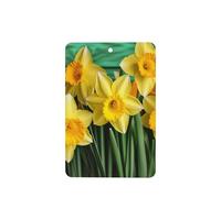 6 Pcs Car Air Fresheners Hanging Air Freshener Fragrance Scented Cards Car Aromatherapy Tablets Yellow Daffodils Flowers Car Interior Mirror Pendant Gifts for Women Men