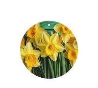 6 Pcs Car Air Fresheners Hanging Air Freshener Fragrance Scented Cards Car Aromatherapy Tablets Yellow Daffodils Flowers Car Interior Mirror Pendant Gifts for Women Men