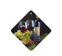 6 Pcs Car Air Fresheners Hanging Fragrance Scented Cards Car Aromatherapy Tablets Art Red Wine Galsses & Grapes Car Interior Mirror Pendant Gifts for Women Men
