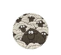 6 Pcs Car Air Fresheners Hanging Fragrance Scented Cards Car Aromatherapy Tablets Cartoon Black White Sheep Car Interior Mirror Pendant Gifts for Women Men