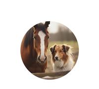6 Pcs Car Air Fresheners Hanging Fragrance Scented Cards Car Aromatherapy Tablets Collie Dog and Horse Together Auto Interior Mirror Pendant Gifts for Women Men