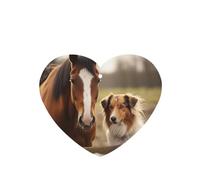 6 Pcs Car Air Fresheners Hanging Fragrance Scented Cards Car Aromatherapy Tablets Collie Dog and Horse Together Auto Interior Mirror Pendant Gifts for Women Men