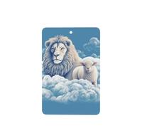 6 Pcs Car Air Fresheners Hanging Fragrance Scented Cards Car Aromatherapy Tablets Lamb with A Lion On The Clouds Auto Interior Mirror Pendant Gifts for Women Men