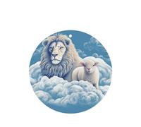 6 Pcs Car Air Fresheners Hanging Fragrance Scented Cards Car Aromatherapy Tablets Lamb with A Lion On The Clouds Auto Interior Mirror Pendant Gifts for Women Men