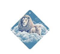 6 Pcs Car Air Fresheners Hanging Fragrance Scented Cards Car Aromatherapy Tablets Lamb with A Lion On The Clouds Auto Interior Mirror Pendant Gifts for Women Men