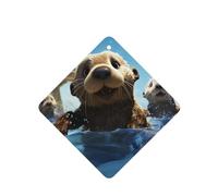 6 Pcs Car Air Fresheners Hanging Fragrance Scented Cards Car Aromatherapy Tablets Lovely Sea Otter Print Auto Interior Mirror Pendant Gifts for Women Men