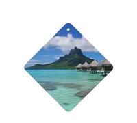 6 Pcs Car Air Fresheners Hanging Fragrance Scented Cards Car Aromatherapy Tablets Tahiti Beach Car Interior Mirror Pendant Gifts for Women Men